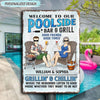 Welcome To Our Poolside Bar & Grill - Couple Personalized Custom Home Decor Metal Sign HLD15MAY23VA1 Metal Sign Humancustom - Unique Personalized Gifts 17.5" x 12.5" 