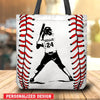 Baseball Softball Girl Sport Lover Custom Name & Number Personalized Tote bag HLD16JUN23NA1