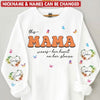 Custom Nickname Nana Mom ... Wears Her Heart On Her Sleeve Valentine Mothers Day Gift Sweater 3D HLD17JAN23TP1 3D Sweater Humancustom - Unique Personalized Gifts S Sweater