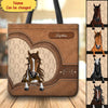 Customized Horse Lover Gift For Women Horse Girl Best Gift Leather Texture Tote bag HLD17JAN23TT2 Tote Bag Humancustom - Unique Personalized Gifts Size S (33x33cm)