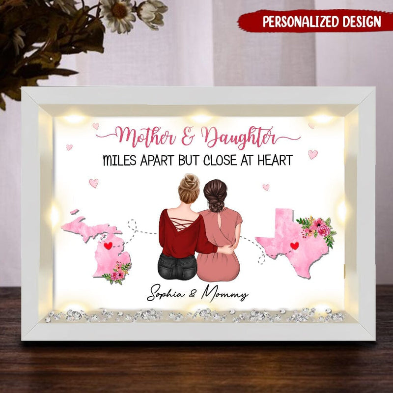 Mother and Daughter Long Distance Heart, Personalized State