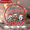Dog Mom Dog Dad Christmas 2022 Gift Puppy Pet Xmas Customized Acrylic Ornament HLD17NOV22NY2 Acrylic Ornament Humancustom - Unique Personalized Gifts Pack 1