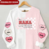 Customized Grandma Mom Nana Wears Her Heart On Her Sleeve Mothers Day Birthday Gift 3D Sweatshirt HLD18JAN23NY2 3D Sweatshirt Humancustom - Unique Personalized Gifts S Sweater
