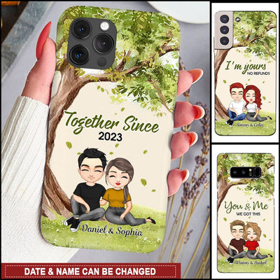 Couple Husband Wife Under The Tree Valentine Wedding Anniversary Gift Personalized Phone case HLD20JUN23NY1