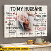 Custom Photo Couple Husband Wife Gift For Him Gift For Her Valentine Wedding Gift Horizontal Canvas HLD22JUN23KL1