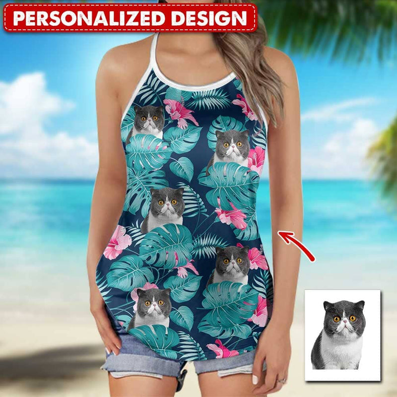 Discover Custom Photo Dog Mom Cat Mama Fur Baby Tropical Plant Hawaii Summer Gift Mother's Day Gift Cross Dress