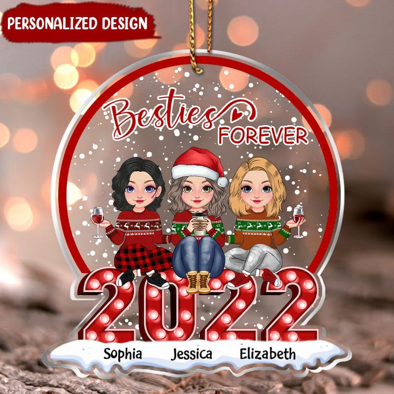 Besties Forever Personalized Christmas Ornament Gifts