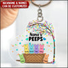 Customized Grandma Mom Nana PEEPS Easter Day Bunny Kids Heart Shaped Acrylic Keychain HLD27FEB23XT2 Acrylic Keychain Humancustom - Unique Personalized Gifts 6.5x6.5 cm