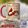 Personalized Family Loss Cardinal Rose Infinite Love Custom Name Date Memorial Gift Mug HLD29DEC22TT2 Accent Mug Humancustom - Unique Personalized Gifts