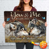 You and Me Couple Wolf Canvas Valentines Day Personalized Gift Canvas Dreamship 12x8in