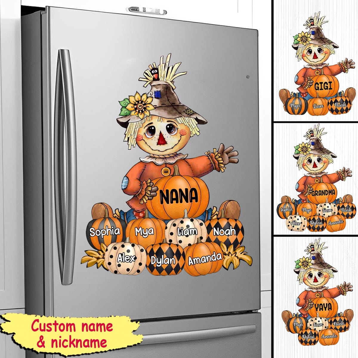 Fall Seasons, Pumpkin Grandma- Mom Personalized Sticker Decal HTN01AUG23CT2 Decal Humancustom - Unique Personalized Gifts 6x6 inch 