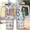 Pretty Nurse Doll Personalized Tumbler With Straw HTN01DEC23KL1 Tumbler With Straw HumanCustom - Unique Personalized Gifts Made Just for You