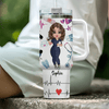 Pretty Nurse Doll Personalized Tumbler With Straw HTN01DEC23KL1 Tumbler With Straw HumanCustom - Unique Personalized Gifts Made Just for You