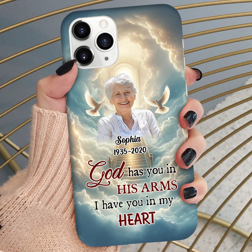 A big piece of my Heart lives in Heaven Upload Photo Memorial Personalized Phone case HTN01DEC23TT1 Silicone Phone Case HumanCustom - Unique Personalized Gifts Made Just for You 