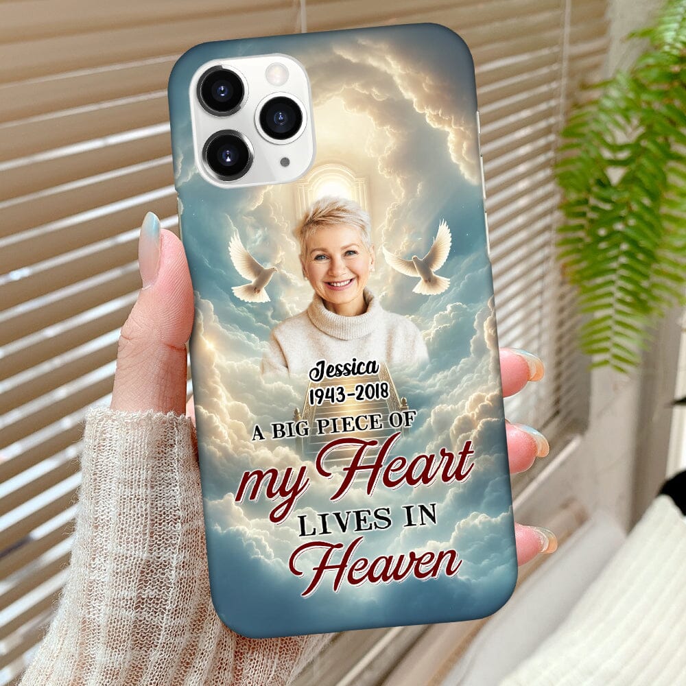 A big piece of my Heart lives in Heaven Upload Photo Memorial Personalized Phone case HTN01DEC23TT1 Silicone Phone Case HumanCustom - Unique Personalized Gifts Made Just for You 