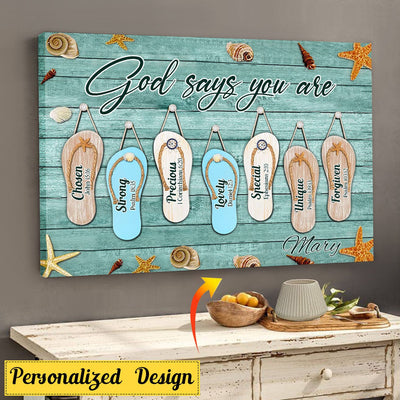 Summer Flipflop Affirmations Personalized Horizontal Canvas HTN01JUL23NA2