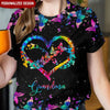 Personalized Grandma Colorful Tie Dye Heart Butterfly Infinity 3D Hoodie and T-shirt HTN01MAR23NY1 3D T-shirt Humancustom - Unique Personalized Gifts Unisex Tee S