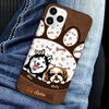 Cute Dog Puppy Pet Leather Pattern Personalized Phone case Pawfect Gift for Dog Lovers HTN01MAR24KL1