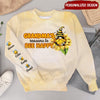 Sunflower Gnome Grandma's Reasons To Bee Happy Personalized 3D Sweater HTN02FEB23NY1 3D Sweater Humancustom - Unique Personalized Gifts S Sweater