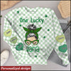 One lucky grandma St Patrick's Day Messy Bun Cute Sweet heart Personalized 3D Sweater HTN03FEB23XT1 3D Sweater Humancustom - Unique Personalized Gifts