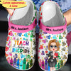Teach Love Inspire Pretty Doll Teacher Colorful Personalized Clog HTN03MAY24CT1