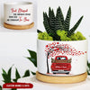 Romantic Couple Red Truck Personalized Ceramic Plant Pot HTN04APR23VA1 Ceramic Plant Pot Humancustom - Unique Personalized Gifts