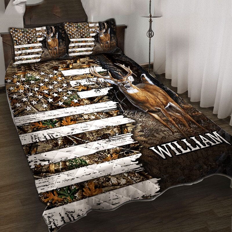 Gift For Hunters Custom Gift For Hunting Deer Lover Custom Hunting Camouflage Personalized Bedding Set HTN04DEC23VA1 Bedding Set HumanCustom - Unique Personalized Gifts Made Just for You 