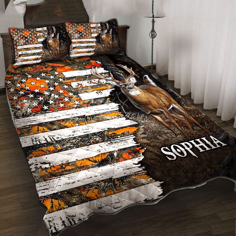 Gift For Hunters Custom Gift For Hunting Deer Lover Custom Hunting Camouflage Personalized Bedding Set HTN04DEC23VA1 Bedding Set HumanCustom - Unique Personalized Gifts Made Just for You 