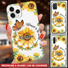 Sunflower Butterfly Grandma with grandkids Personalized Phone case Gift for Grandmas Mom Aunties HTN04MAR23TP2 Silicone Phone Case Humancustom - Unique Personalized Gifts Iphone iPhone 14