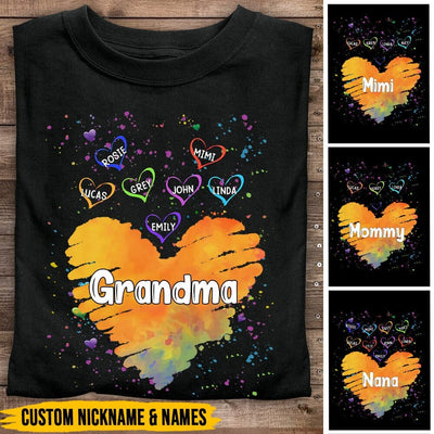 Cute Sweetheart Grandkids Personalized Black T-shirt and Hoodie Perfect Gift for Aunties Moms Grandmas HTN05APR23KL2 Black T-shirt and Hoodie Humancustom - Unique Personalized Gifts Classic Tee Black S