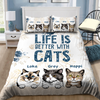 Life is better with cats Personalized Bedding Set Purrfect Gift for Cat Lovers HTN05DEC23KL1