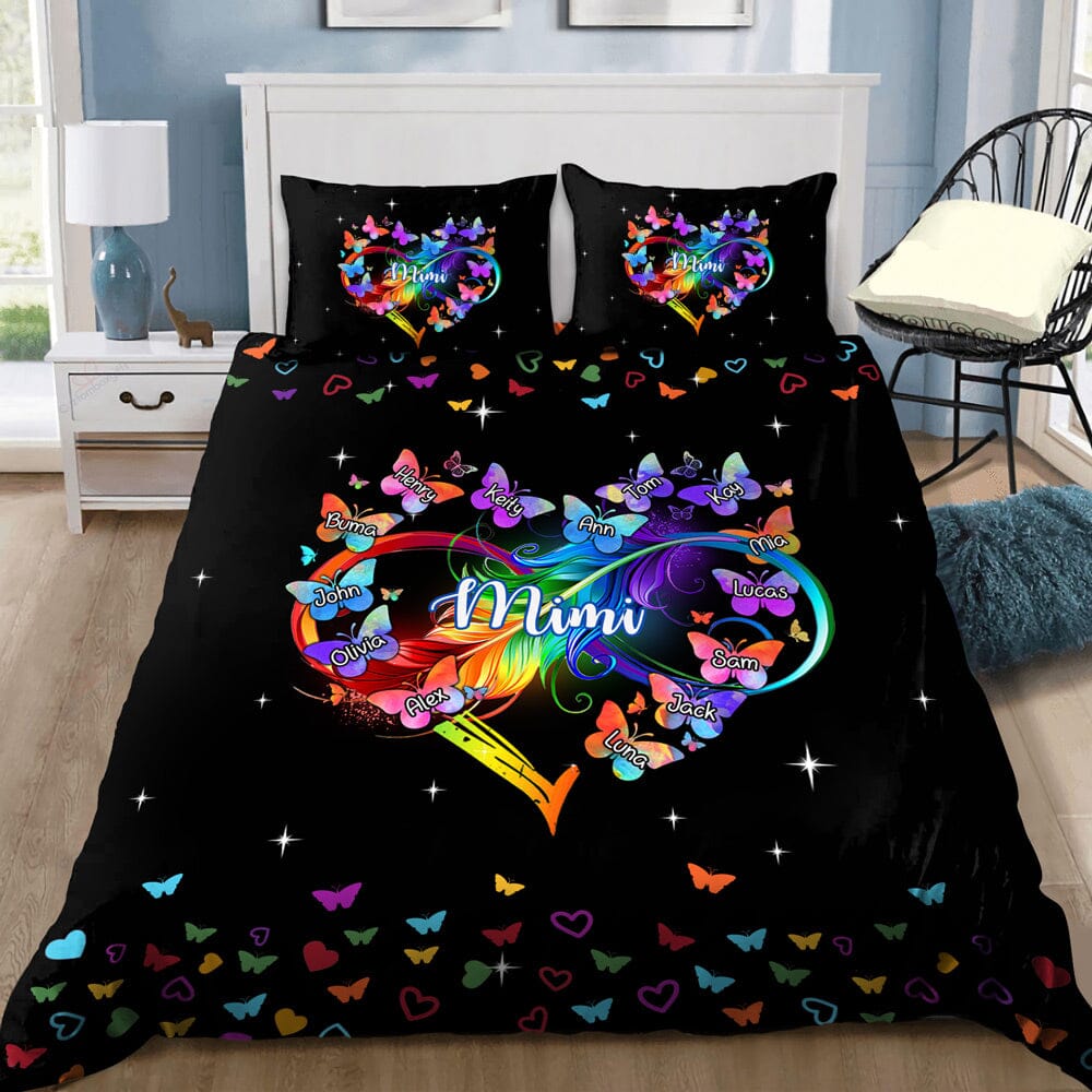 Personalized Bedding Set Grandma Mom Heart Infinity Butterfly Mother's Day Best Gift HTN05DEC23VA2 Bedding Set HumanCustom - Unique Personalized Gifts Made Just for You US TWIN 