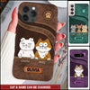 Personalized Cat Kitty Pet Leather Pattern Phone case HTN05OCT23NY1 Silicone Phone Case HumanCustom - Unique Personalized Gifts Made Just for You Iphone iPhone 15