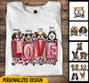 Love Dog Mom Life Valentine's Day Personalized White T-shirt and Hoodie HTN06JAN23KL1 White T-shirt and Hoodie Humancustom - Unique Personalized Gifts Classic Tee White S