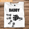 Bone Skelton Family Fist Bump for Dad Grandpa Halloween Skeleton Personalized White T-shirt and Hoodie HTN06JUL23NA2