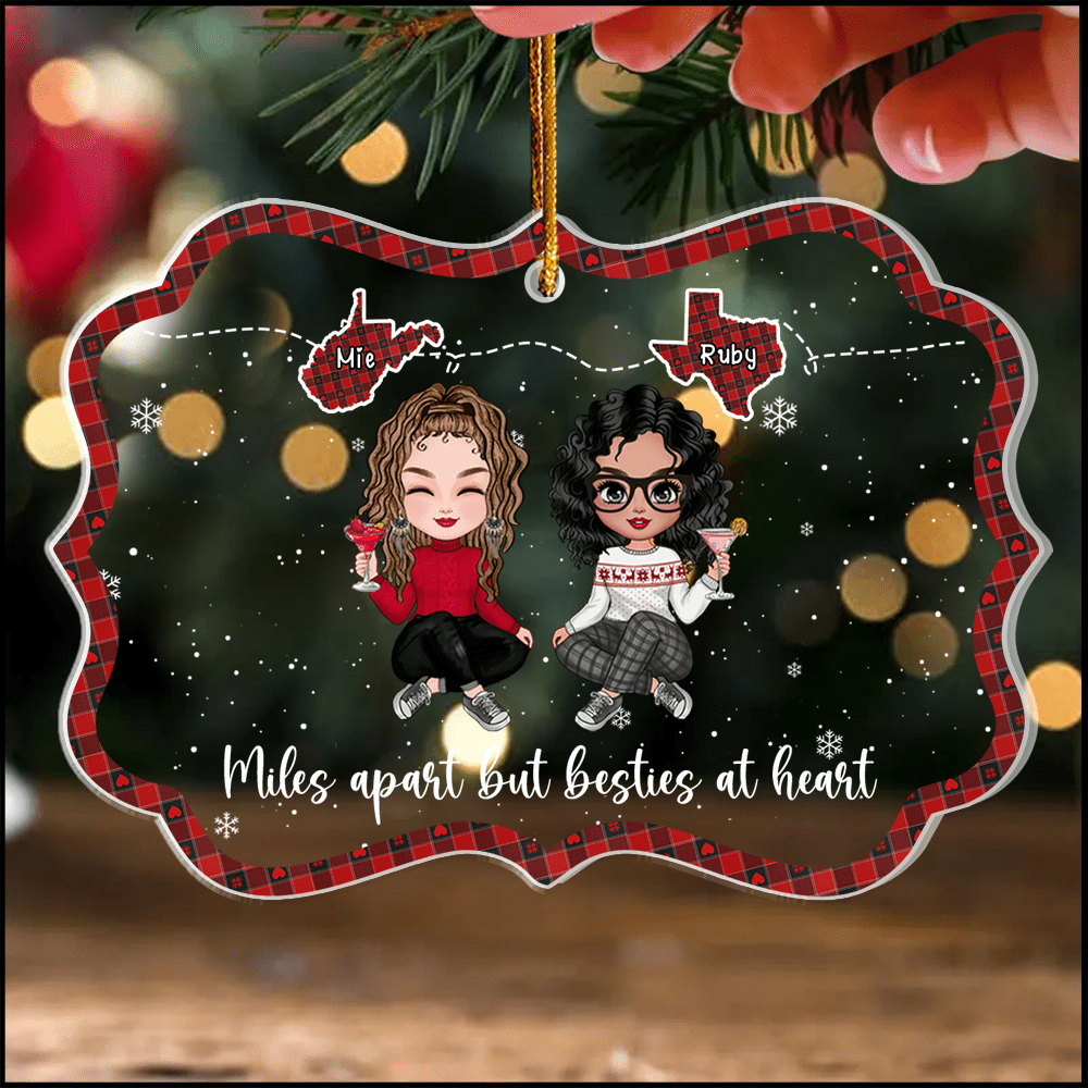 True friendship knows no distance Different States Besties Personalized Acrylic Ornament HTN06NOV23KL1 Acrylic Ornament HumanCustom - Unique Personalized Gifts Made Just for You 