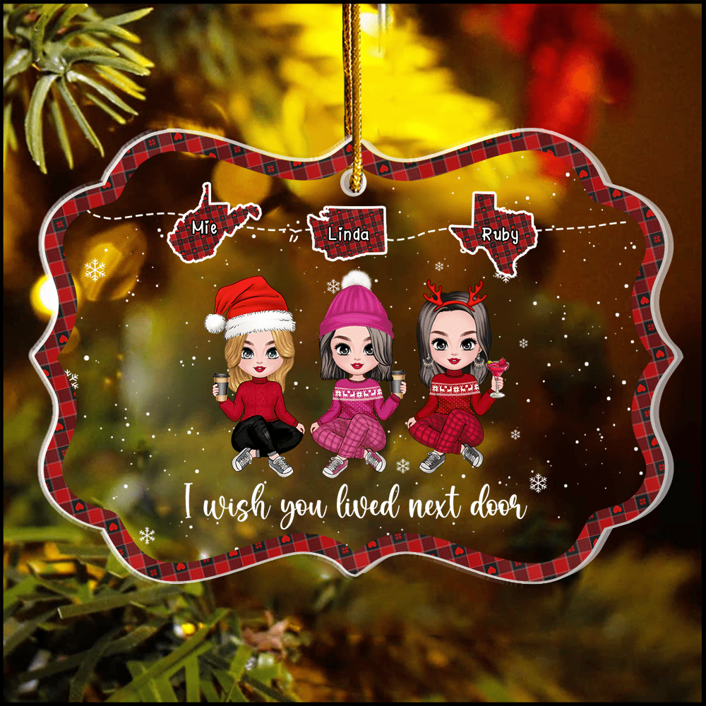 True friendship knows no distance Different States Besties Personalized Acrylic Ornament HTN06NOV23KL1 Acrylic Ornament HumanCustom - Unique Personalized Gifts Made Just for You 