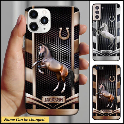 Personalized Silver Hoof Horse Gift for Horse Lovers Phone case HTN06FEB23VA3 Silicone Phone Case Humancustom - Unique Personalized Gifts Iphone iPhone 14