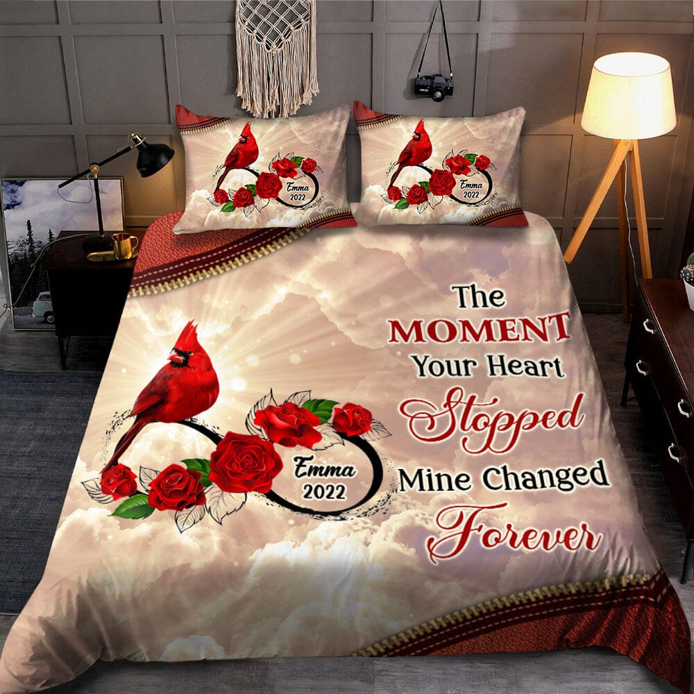 Personalized Family Loss Cardinal Rose Infinite Love Custom Name Date Memorial Gift Bedding Set HTN07DEC23TT1 Bedding Set HumanCustom - Unique Personalized Gifts Made Just for You US TWIN 