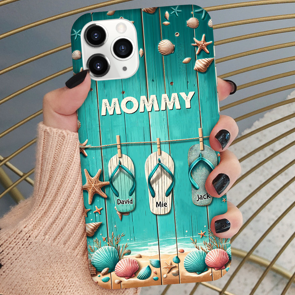 Summer Flipflop Grandkids Personalized Phone case Perfect Gift for Grandmas Moms Aunties HTN07MAR24KL1