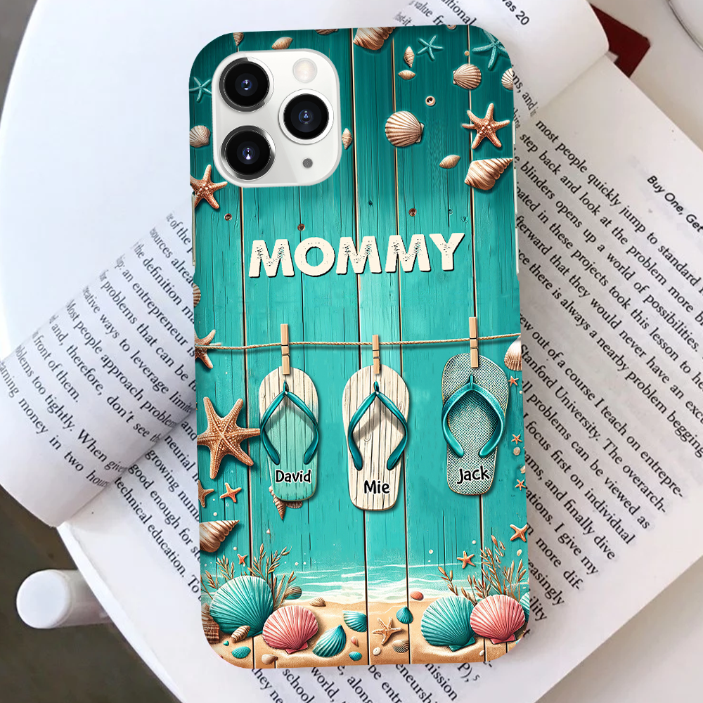 Summer Flipflop Grandkids Personalized Phone case Perfect Gift for Grandmas Moms Aunties HTN07MAR24KL1