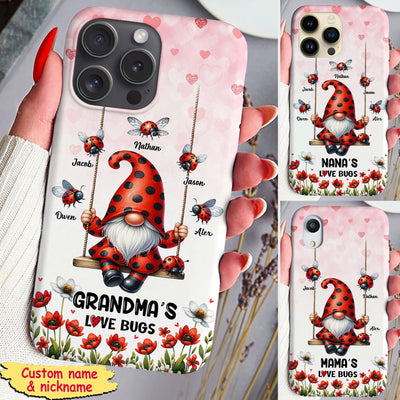 Grandma's Love Bugs Lady Bug Grandkids Personalized Phone case HTN08APR24CT2