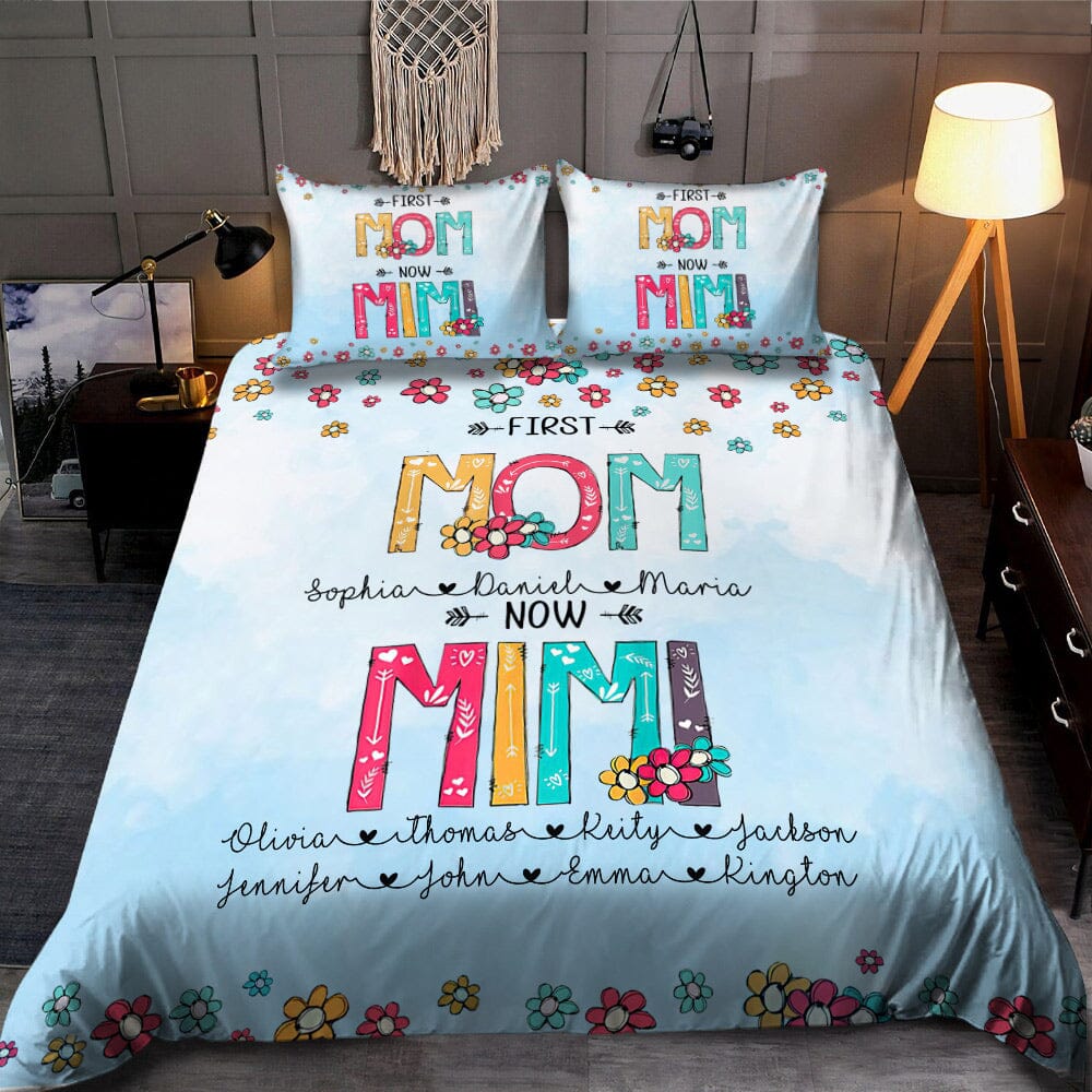 First MOM Now GRANDMA Personalized Bedding set HTN08DEC23VA1 Bedding Set HumanCustom - Unique Personalized Gifts Made Just for You 