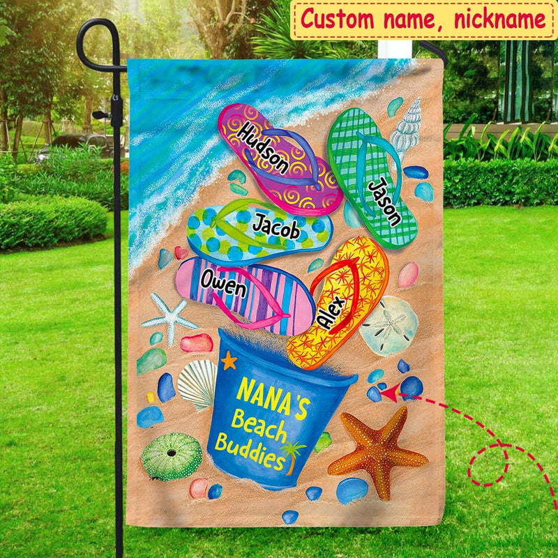 Discover Nana's Beach Buddies Summer Flip Flop Personalized Flag Perfect Gift for Grandmas Moms Aunties