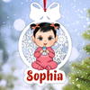 Cute Christmas Baby Kid Grandkid Snow Flake Personalized Ornament HTN09SEP23NA1