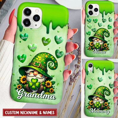 St Patrick's Day Grandma Gnome Personalized Phone case HTN10JAN24KL1