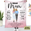 Dear Mom I am glad that I was raised by a strong woman like you Personalized Fleece and Sherpa Blanket Perfect Mother's Day Gift HTN10MAR23NA1 Fleece and Sherpa Blanket Humancustom - Unique Personalized Gifts