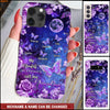 Personalized My Greatest Blessings call me Grandma, Mommy, Nana, Auntie with Violet Flowers and Butterfly Phone case HTN10OCT22NY3 Silicone Phone Case Humancustom - Unique Personalized Gifts