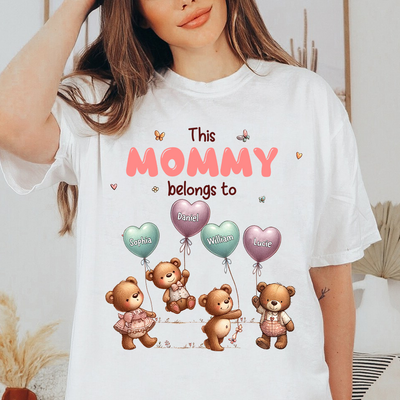 This Grandma belongs to Cute Balloon Bear Personalized White T-shirt and Hoodie HTN11APR24KL2