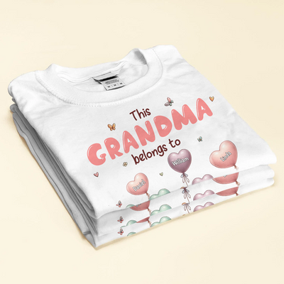 This Grandma belongs to Cute Balloon Bear Personalized White T-shirt and Hoodie HTN11APR24KL2